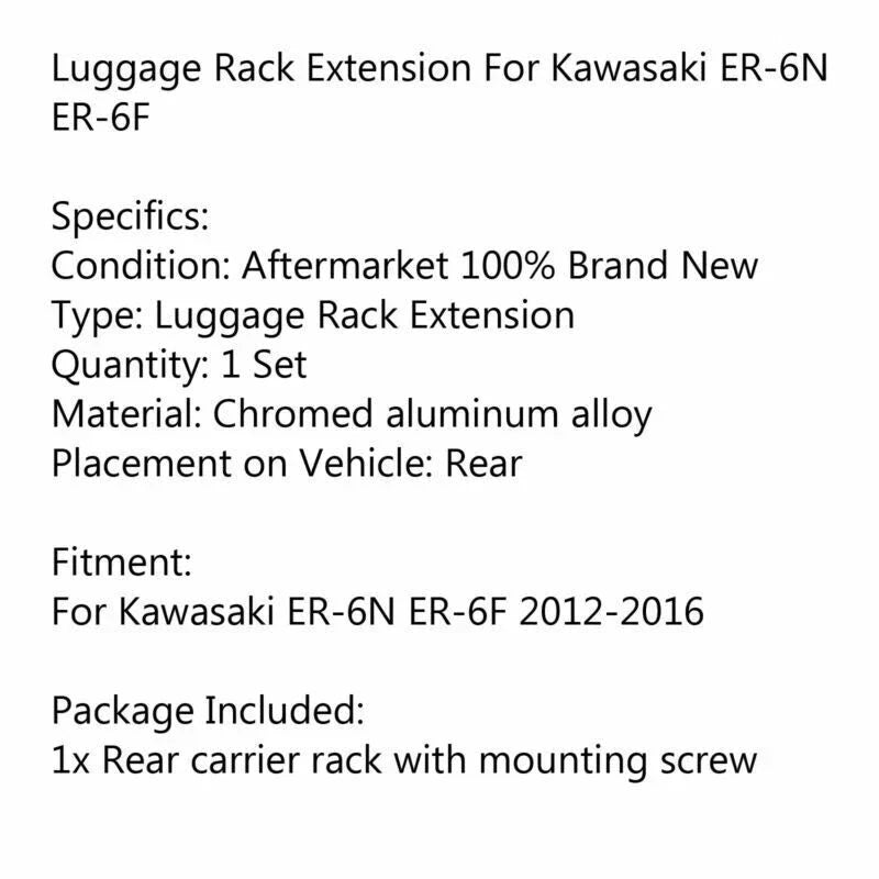Kawasaki ER-6N ER-6F Sissy Bar Luggage Rack (2012-2016)