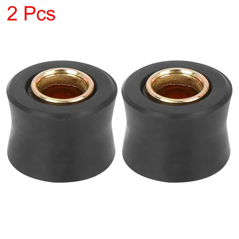 Motorbike 2pcs 10mm Rear Shock Absorber Cushion Rubber Ring Bushing Black