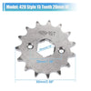 Dirt Pit Bike 15T 20mm ID Front Engine Sprocket Set
