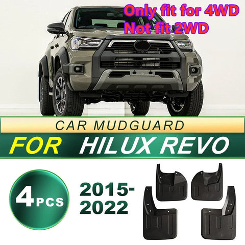 Toyota Hilux Revo 4x4 2 x Mud Flap Splash Guards Front & Rear (2015–2023)