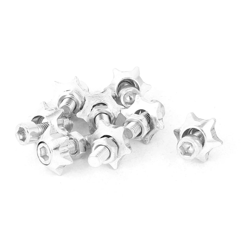 Cars / Motorcycles License Plate Bolts Screws 8pcs Decoration Silver Tone