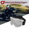Motorcycle Riding Goggles Silver Tone Lens White Frame PC Cycling Sunglasses