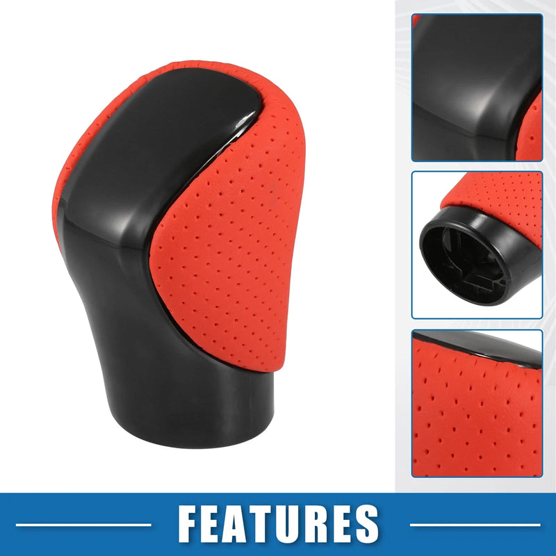 Lexus - Black Red Faux Leather Automatic Gear Shift Knob Cover