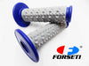 Suzuki RM125 Blue Grey Diamond Handlebar Grip Set