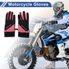 Full Finger Outdoor Fleece Women Cycling Gloves Polyester Black Rose Red