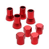 4 x Red Tire Valve Stem Caps & Sleeves