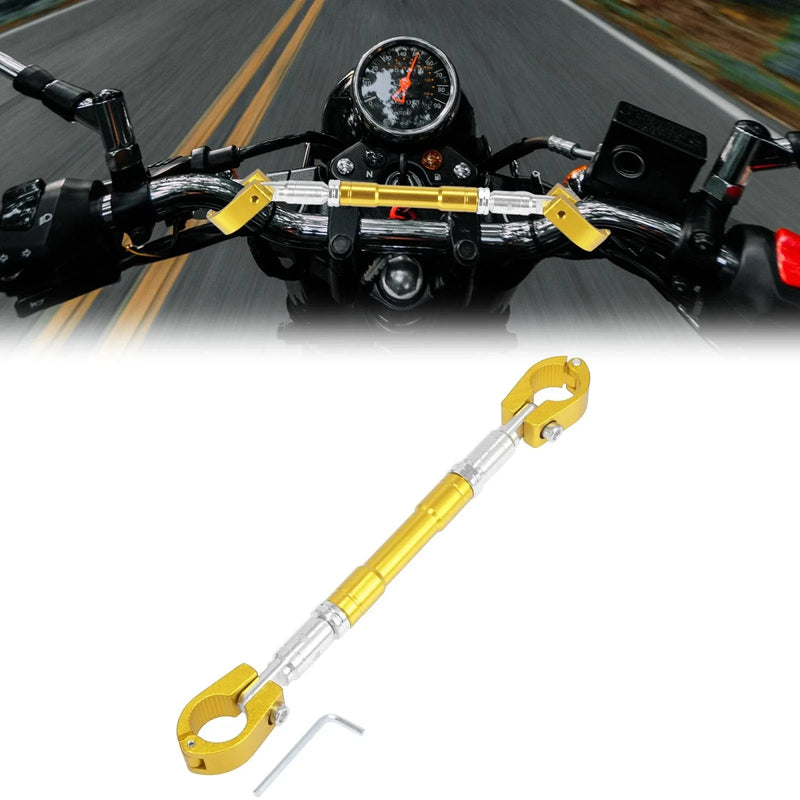 Set Universal 22mm Gold Tone Alloy Motorcycle Balance Bar Crossbar Handlebar