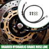 Motorcycle Black Silver Tone 80cm Braided Hydraulic Brake Line