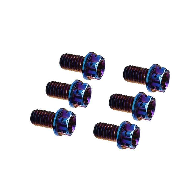 Motorcycle Bike Bicycle 6 x Titanium M6x20mm Torx Head Flange Bolts