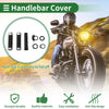 Motorcycle 7/8 22mm Hand Grips Black Silver Tone