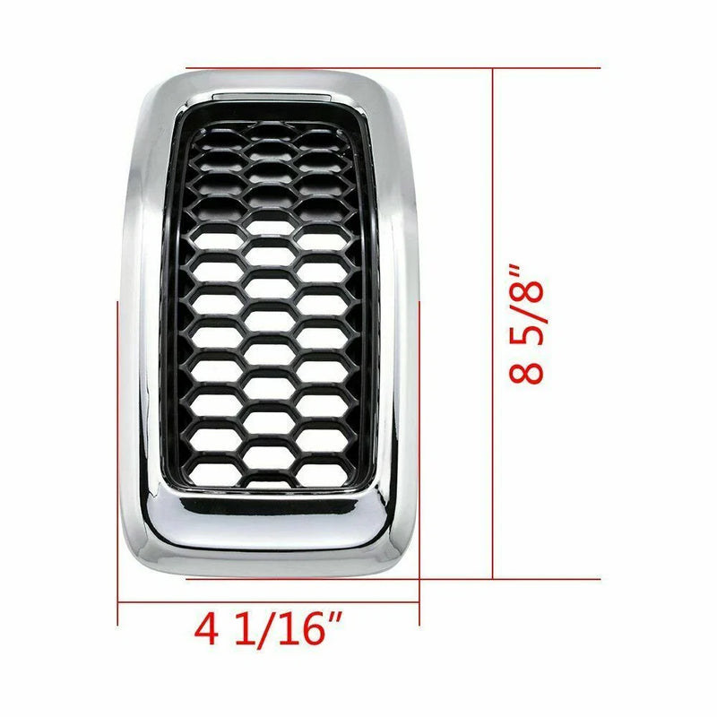 Jeep Cherokee 7X Chrome Black Honeycomb Mesh Grille Inserts (2014-2018)