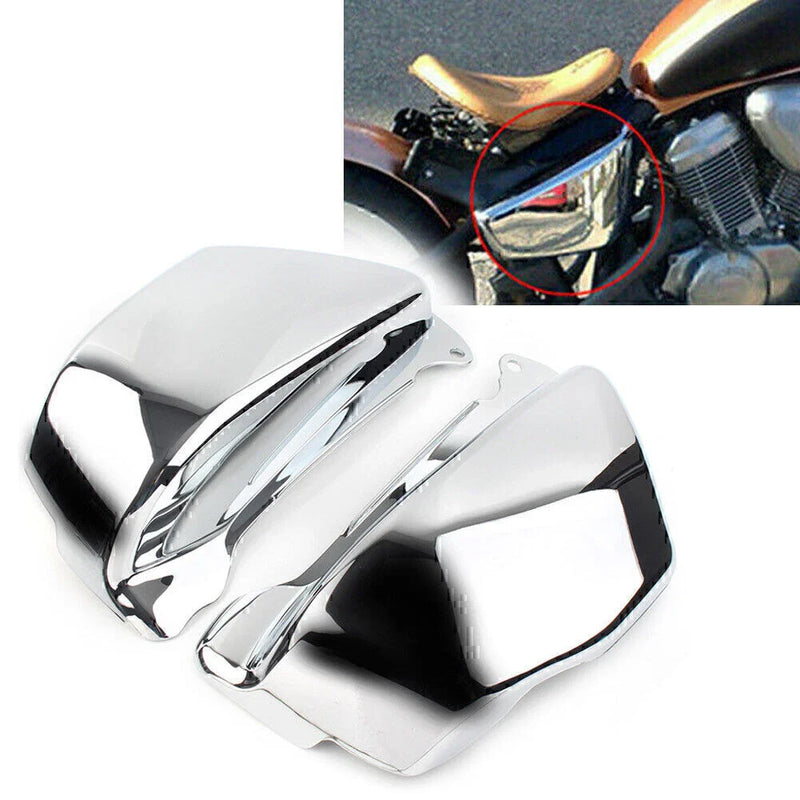 Honda Magna VF 750 Pair Chrome Battery Side Fairing Covers (94-04)
