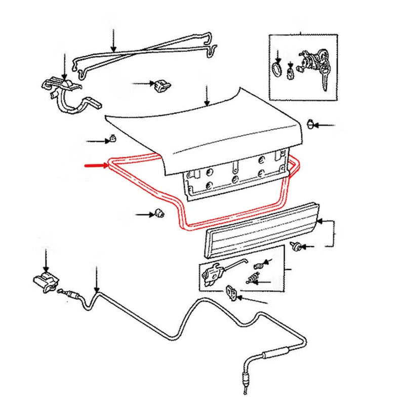 Toyota Corolla 1991-1998 Luggage Weatherstrip