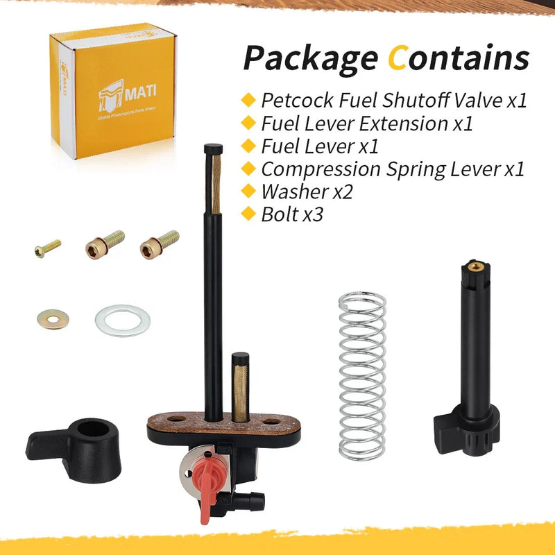 Polaris Petcock Fuel Shutoff Valve + Lever Extension w/ Spring Kit