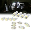 Car T10 31mm Map Dome & License Plate 14x White LED Interior Lights Package