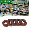 Rotary Shaft Seal FKM Rubber 20x35x10mm Brown 5 Pcs