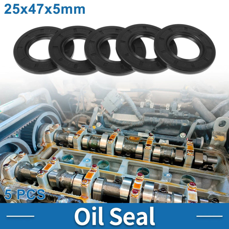 Make Model Oil Seal 5 Pcs Seal Ring Rotary Shaft Nitrile Rubber 25x47x5mm
