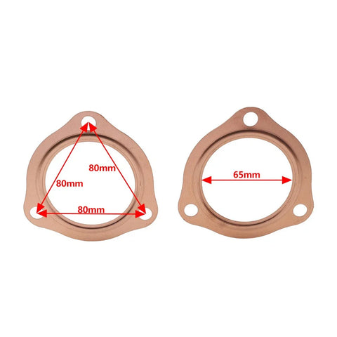 Chevy SBC BBC 2 x 2.5" Copper Header Pipe Collector Flange Gaskets (1960-2023)