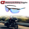 Make Model 1 Pc Motorcycle Riding Goggles Blue Lens Black Blue Frame Tri-acetel Cellulose