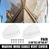 Pair 2.48x2.28 Marine Transducer Cover Clam Shell Vent Wire Cover White