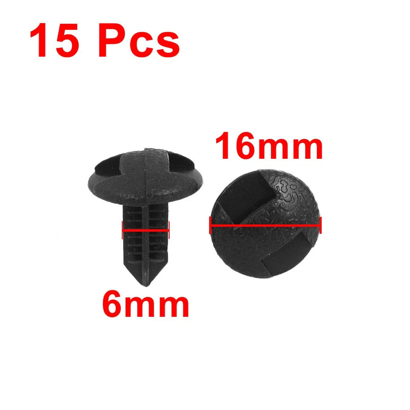 Toyota 16mm Black Plastic Rivets Clips Fasteners