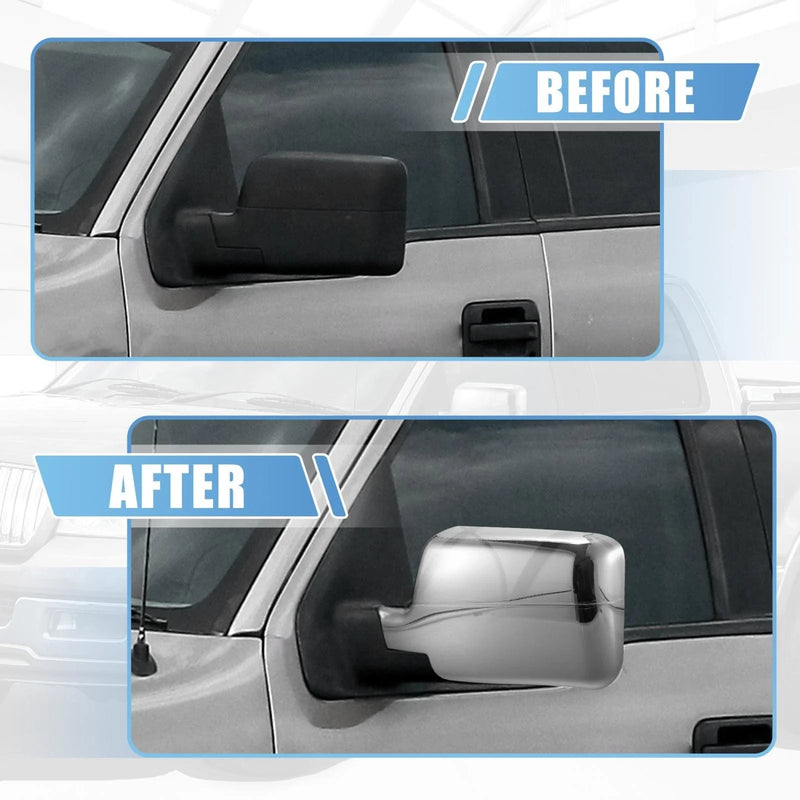 Ford F150 Chrome Plated Power Full Mirror Cover Caps (2004-2008)