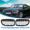 BMW 335d 328i 335i xDrive Silver Tone Pair Front Hood Bumper Grille