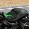 Harley Touring Street Road Glide Black Green Driver Passenger Seat (09-23)