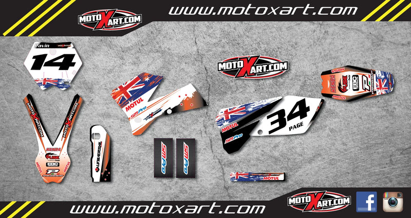 KTM SX SXF (2003-2004) Stickers AUSSIE PRIDE Custom Graphic Kit