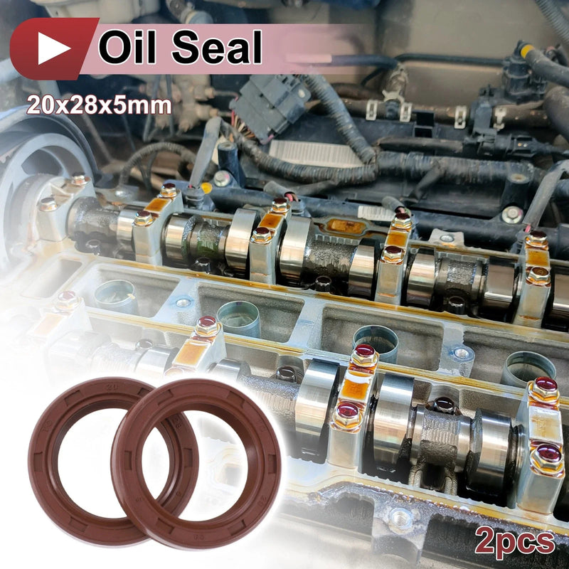 Make Model Oil Seal 20x28x5mm Brown 2 x Rotary Shaft Seal FKM Rubber