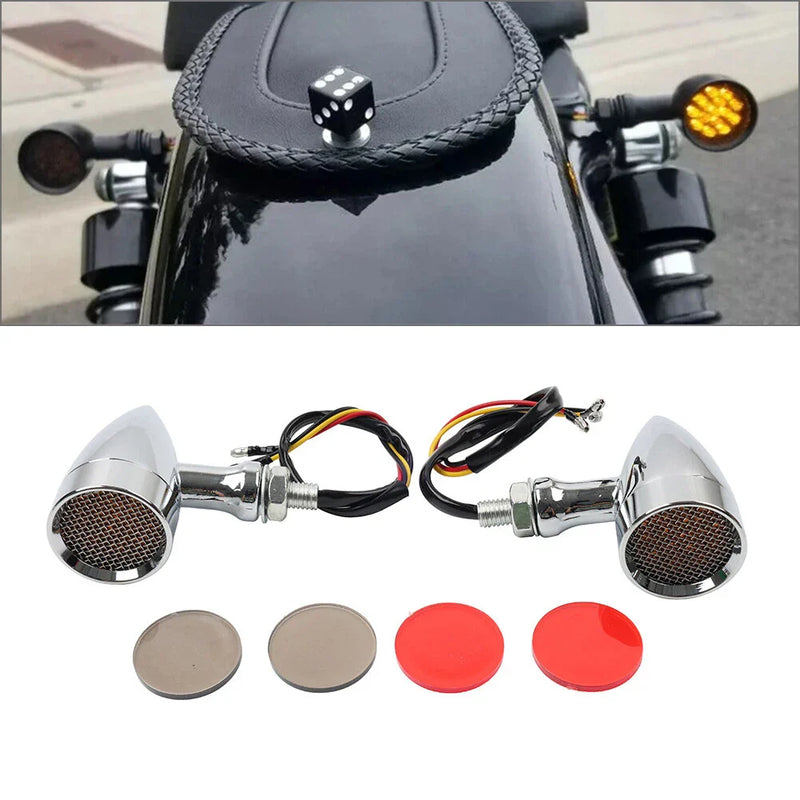 Harley Super Glide FXD Dyna Low Rider Chrome Turn Signal Lights (2006-2017)