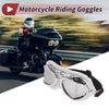 Motorcycle Riding Goggles Silver Tone Lens White Silver Tone Frame PC PU Sponge