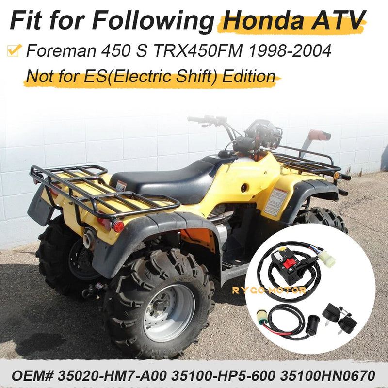 Honda Foreman 450 S TRX450FM 4x4 Handlebar & Key Switch Kit (1998–2004)