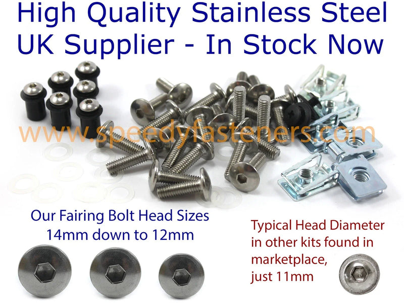 Yamaha YZF R125 Fairing Bolts Clips & Screen Bolt Kit (2008–2023)
