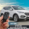 Hyundai, Kia 3 Button Keyless Entry Remote Key Shell Cover (2011-2023)