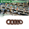 Oil Seal FKM Rubber 25x45x8mm High Pressure Brown 5 Pcs