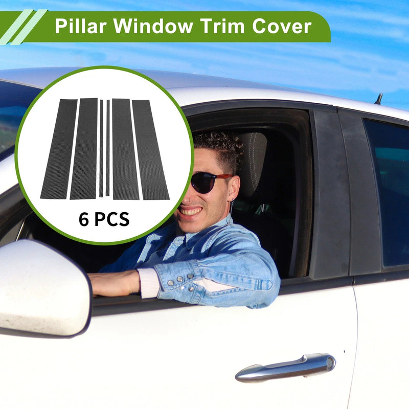 Chevy Suburban Carbon Fiber 6x Pillar Window Trim (2015-2020)