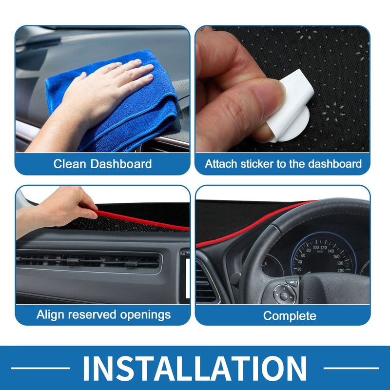 Ford Ranger (1989-1994) - Sun Protector Pad Black Red Dash Cover Mat