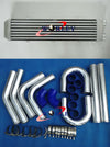 Aluminum Turbo Intercooler 2" 550x140x80mm + Piping Blue Hose Kits