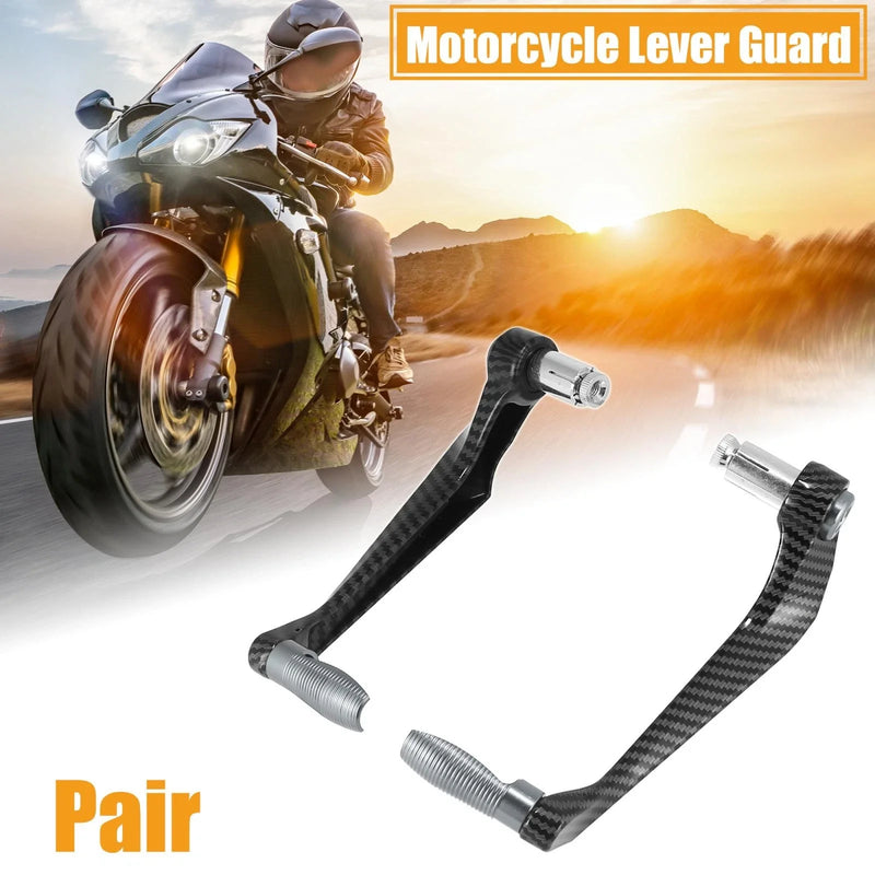 Universal 2 x 7/8" Motorcycle Brake/Clutch Lever Guard 22mm Titanium Tone