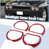 Dodge Challenger 4 x Red Headlight Cover Decor Rings (2015-2021)