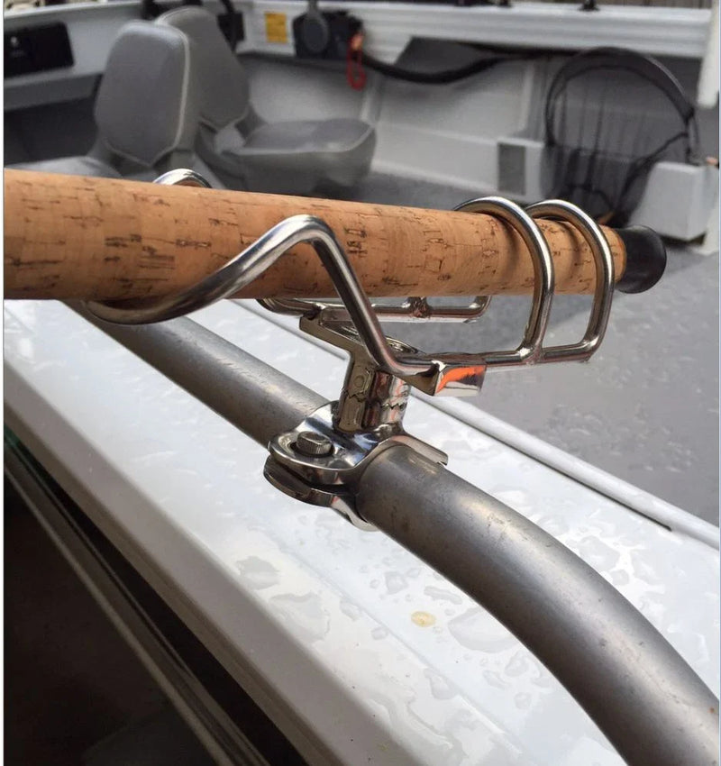 Clamp On Rod Holders Rail 32mm 316 Stainless 360 Horizontal/Vertical x6