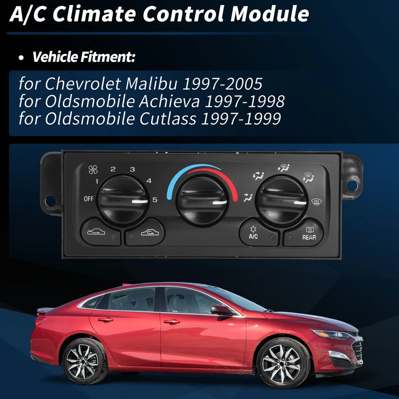 Chevrolet Malibu A/C Heater Climate Control Module Panel (1997-2005)