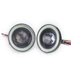 Car Truck 2 x 2.5" LED Fog Lights Ice Blue COB Angel Eyes Halo (2010-2023)