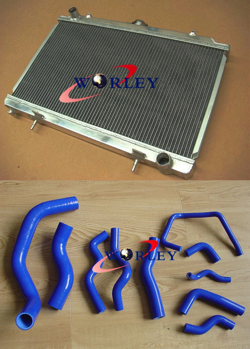 Nissan Silvia S14 S15 200SX Aluminum Radiator + Red Silicone Hose (1995-2002)