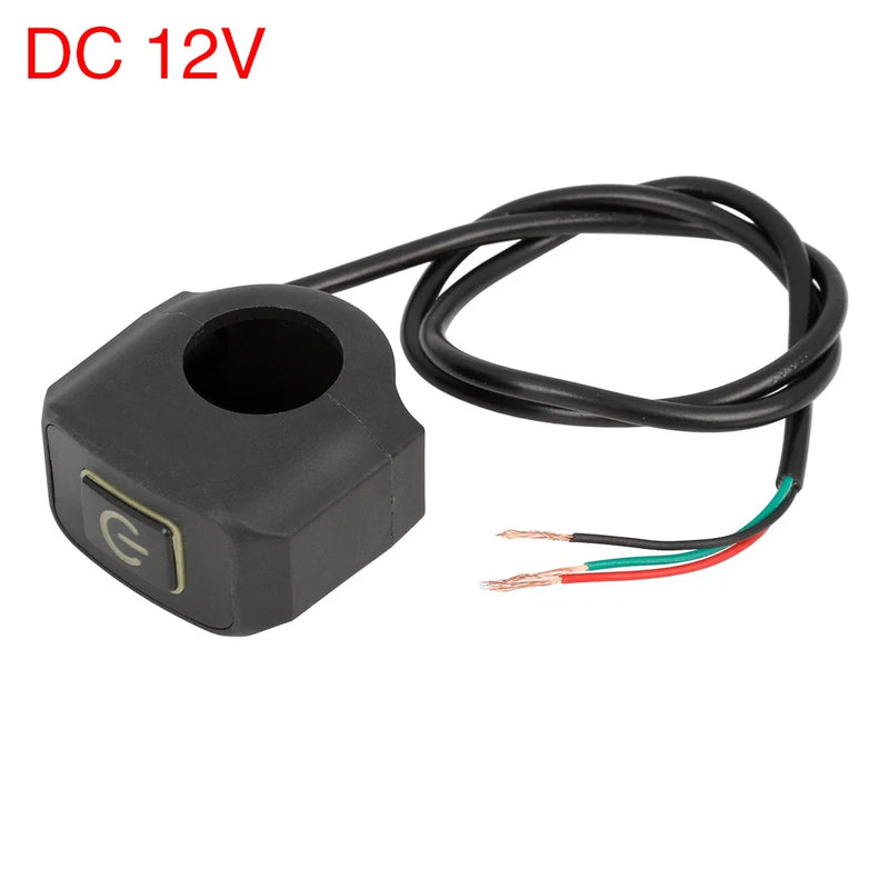 Motorcycle Handlebar Headlight Switch Button with Yellow Indicator Light
