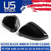 Audi B9 A4 S4 A5 S5 Gloss Black Side Mirror Cap Covers 2 x (2017-2022)