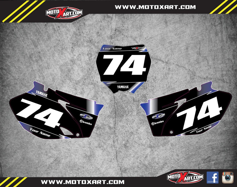 Yamaha YZF 450 SUNRISE STYLE Decals Custom Number Plates (2006-2009)