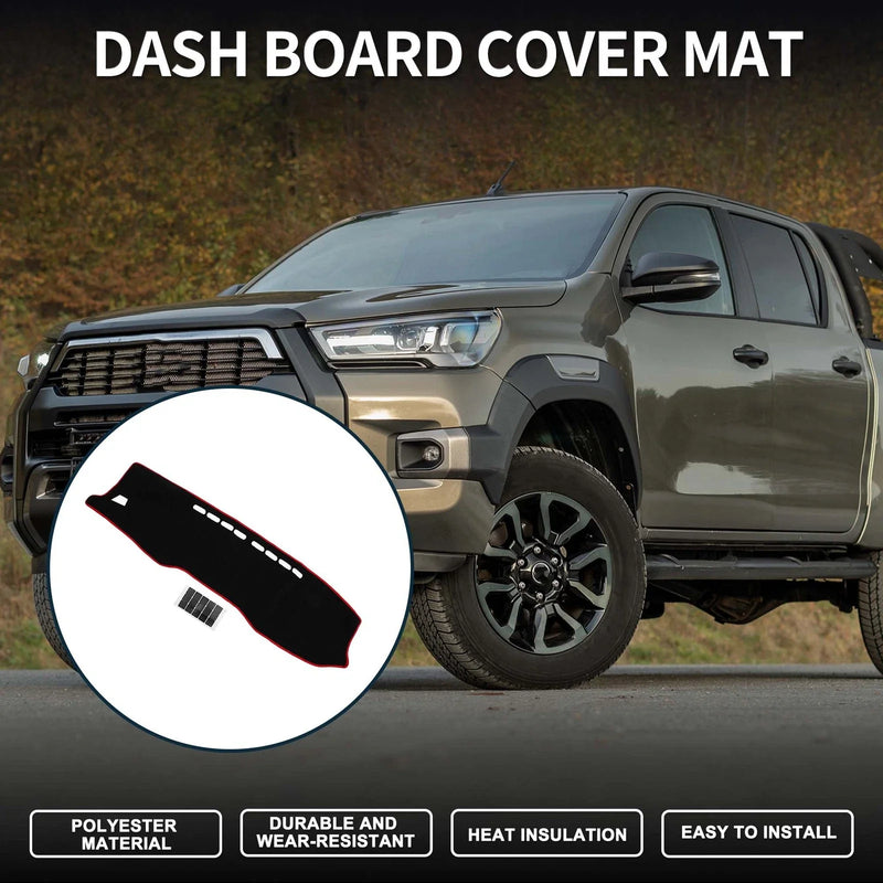 Toyota Hilux (2017-2020) Black Red 1 Set Dashboard Cover Mat