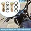 Motorcycle 2 x M12x1.25 45mm Hollow Bolt with Washer